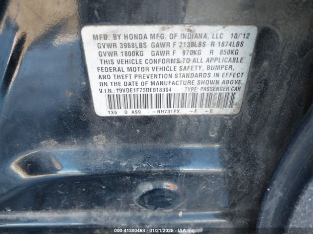 2013 ACURA ILX 19VDE1F75DE018304 Photo 8