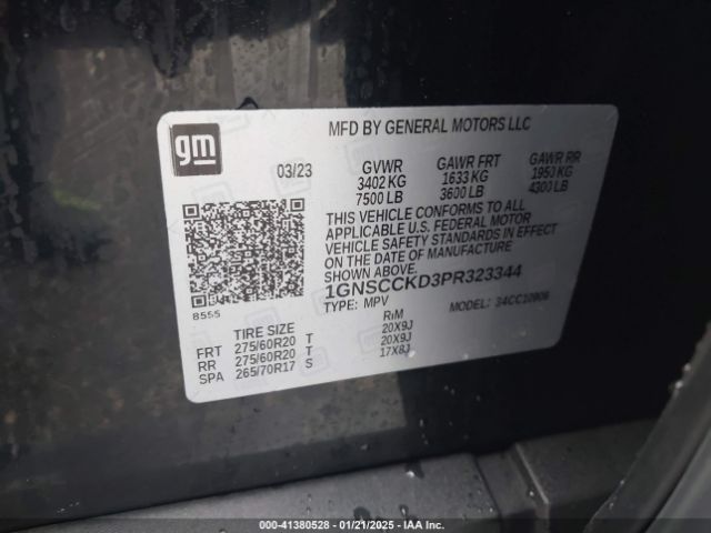 1GNSCCKD3PR323344 Chevrolet Suburban 2wd Lt