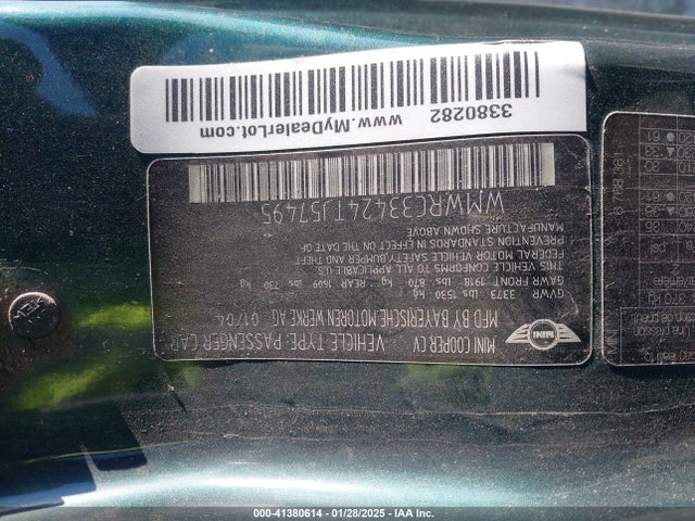 2004 MINI COOPER WMWRC33424TJ57495 Photo 8