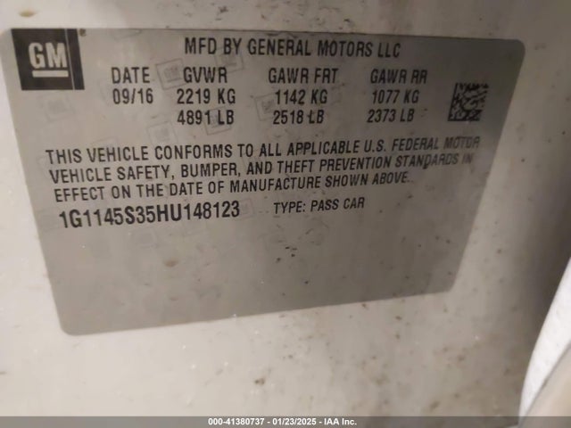 1G1145S35HU148123 Chevrolet IMPALA 2LZ