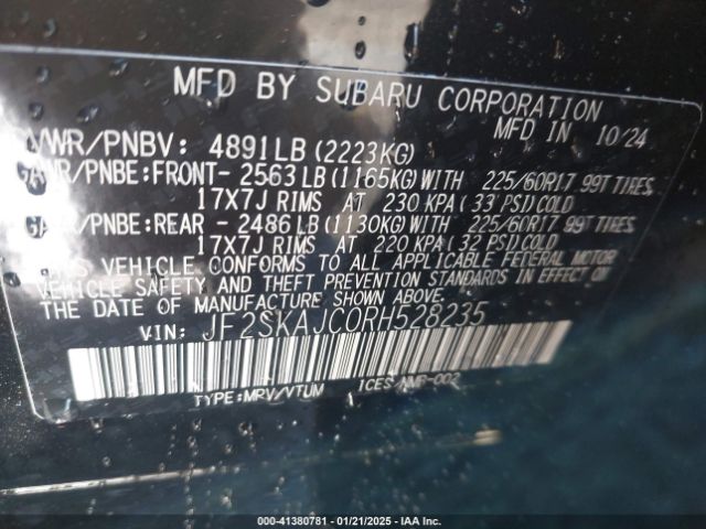 JF2SKAJC0RH528235 Subaru Forester Wilderness