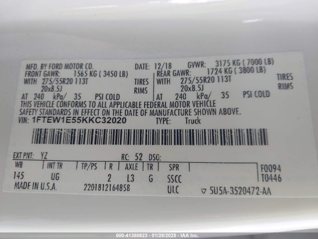 Ford F-150 Xlt 2019 1FTEW1E55KKC32020 Image 9