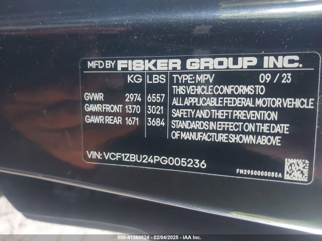 VCF1ZBU24PG005236 Fisker Ocean One