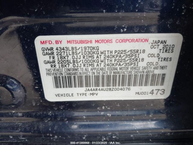 2011 MITSUBISHI OUTLANDER SPORT JA4AR4AU2BZ004076 Photo 8