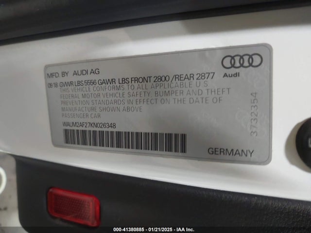 2019 AUDI A6 WAUM2AF27KN026348 Photo 8