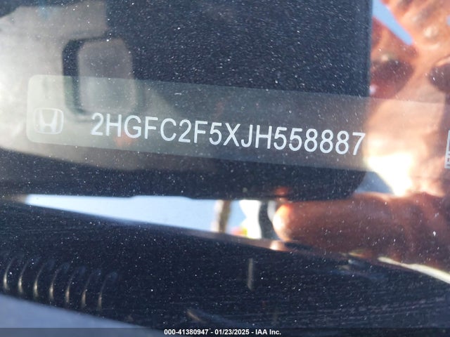 Honda Civic Lx 2018 2HGFC2F5XJH558887 Image 9
