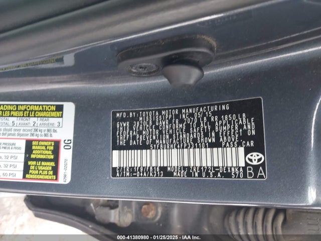 Toyota COROLLA LE 2015 5YFBURHE4FP331101 Image 9