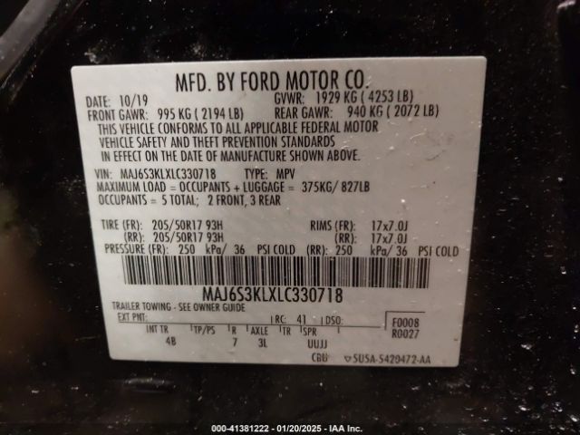 MAJ6S3KLXLC330718 Ford Ecosport Titanium