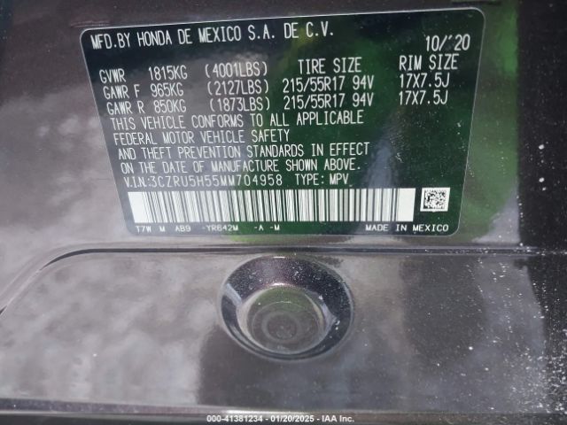 3CZRU5H55MM704958 Honda Hr-v 2wd Ex