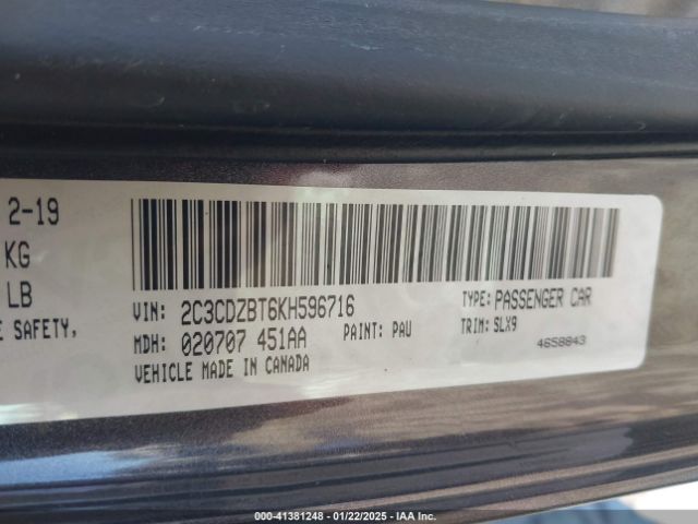 2C3CDZBT6KH596716 Dodge Challenger R/t