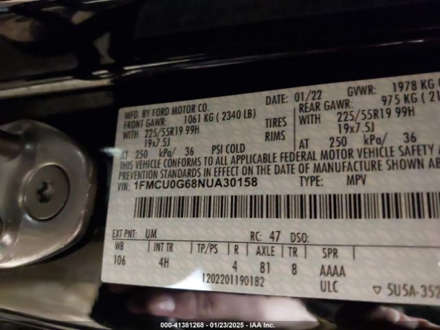 2022 FORD ESCAPE 1FMCU0G68NUA30158 Photo 8