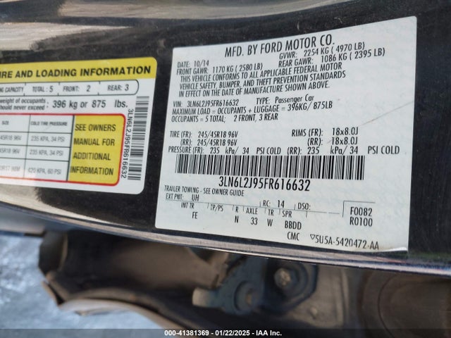 3LN6L2J95FR616632 Lincoln MKZ