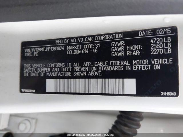 YV126MFJ1F1363824 Volvo S60 T5