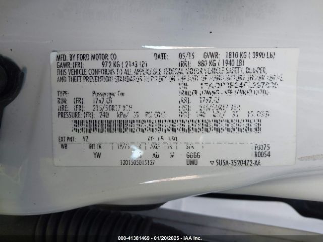 1FADP3F24FL297830 Ford FOCUS SE