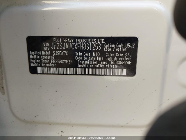 JF2SJAHCXFH831253 Subaru Forester 2.5i Limited
