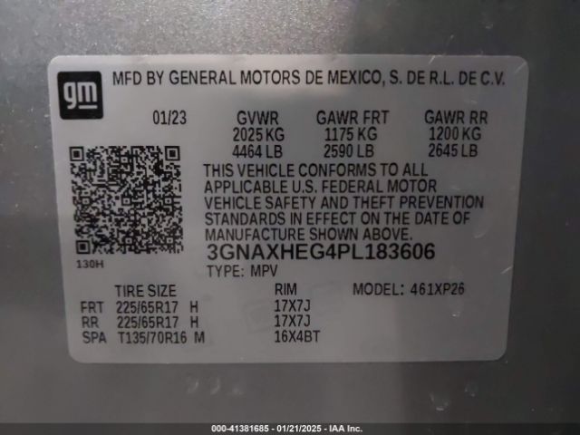 3GNAXHEG4PL183606 Chevrolet Equinox Fwd Ls