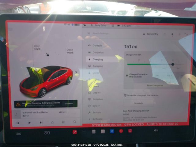 5YJ3E1EA0JF007104 Tesla Model 3 Long Range/mid Range