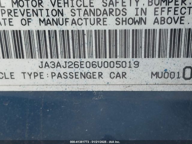 2006 MITSUBISHI LANCER JA3AJ26E06U005019 Photo 8