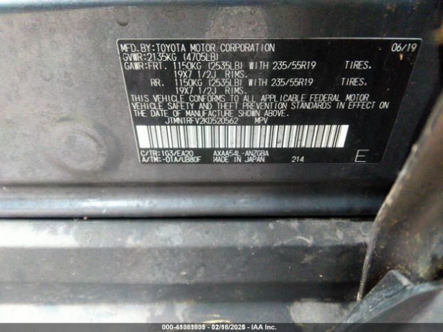 JTMN1RFV2KD520562 Toyota Rav4 Limited