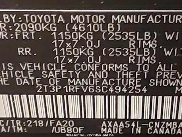 Toyota Rav4 Xle 2025 2T3P1RFV6SC494254 Image 9