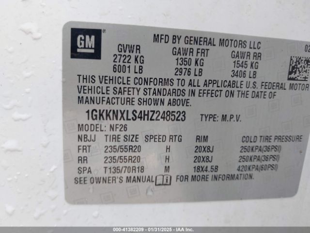 1GKKNXLS4HZ248523 GMC Acadia Denali