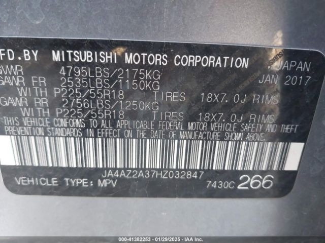 2017 MITSUBISHI OUTLANDER JA4AZ2A37HZ032847 Photo 8