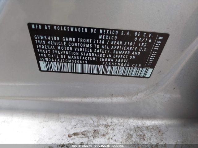 3VW267AJ7GM360619 Volkswagen Jetta 1.4t S