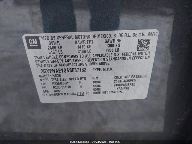 2010 CADILLAC SRX 3GYFNAEY3AS637162 Photo 8