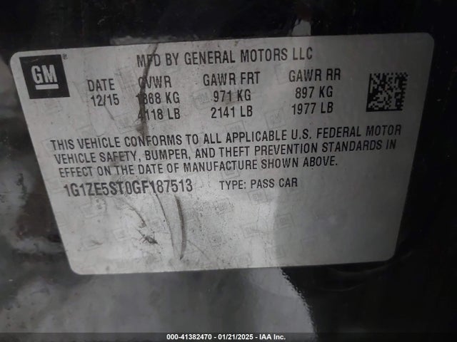 1G1ZE5ST0GF187513 Chevrolet MALIBU 1LT