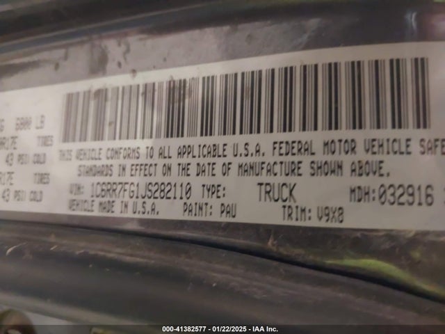 RAM 1500 Tradesman  4x4 6'4 Box 2018 1C6RR7FG1JS282110 Image 9