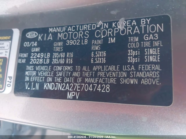 KIA Soul 2014 KNDJN2A27E7047428 Image 9