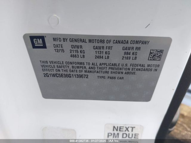 2G1WC5E36G1139672 Chevrolet Impala Limited Ltz