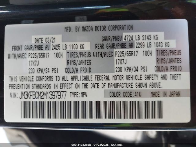 JM3KFBCM2M1397977 Mazda Cx-5 Touring