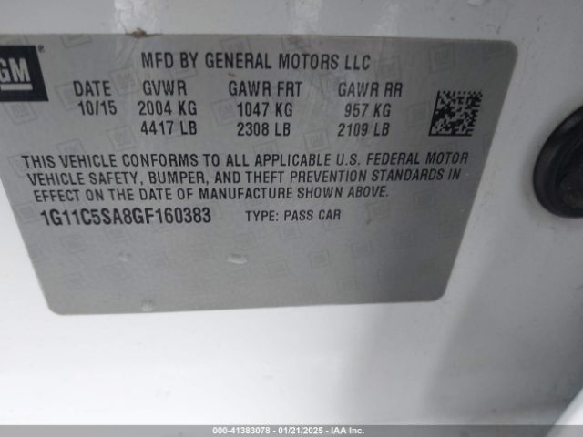 1G11C5SA8GF160383 Chevrolet Malibu Limited Lt