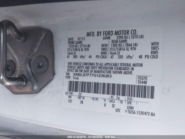 NM0LS7F77G1236263 Ford Transit Connect Xlt