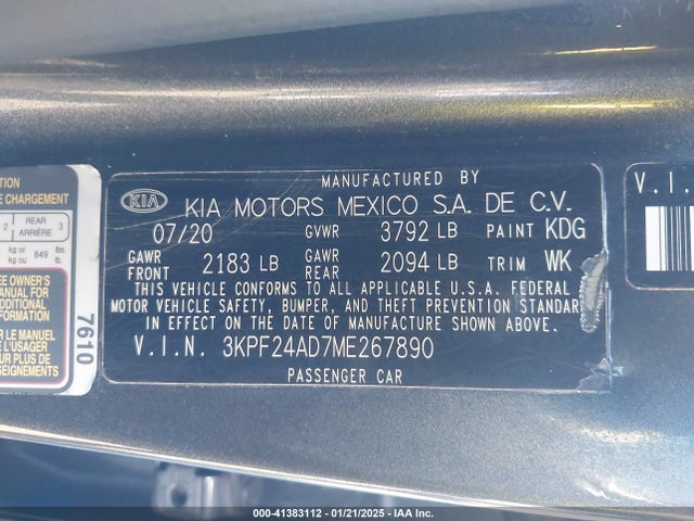 KIA Forte Lxs 2021 3KPF24AD7ME267890 Image 9