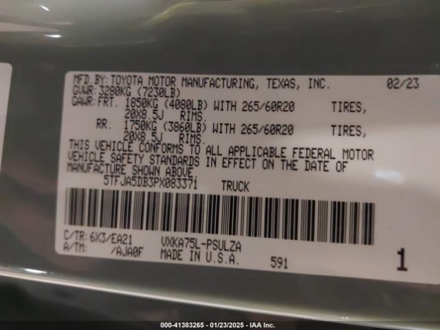 5TFJA5DB3PX083371 Toyota Tundra Limited