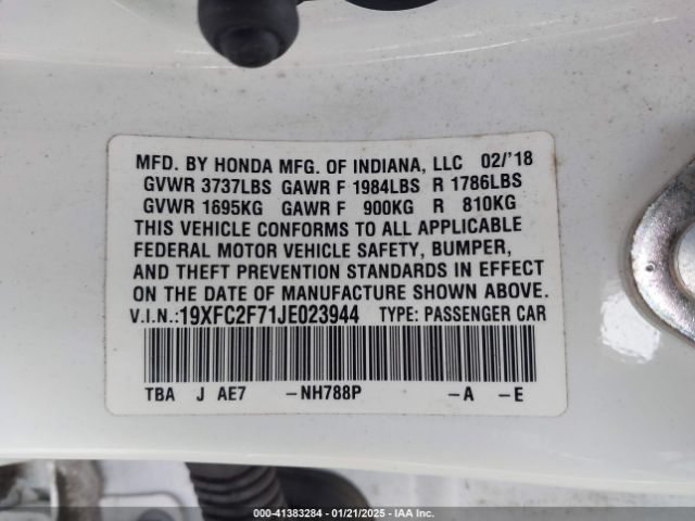 19XFC2F71JE023944 Honda CIVIC EX