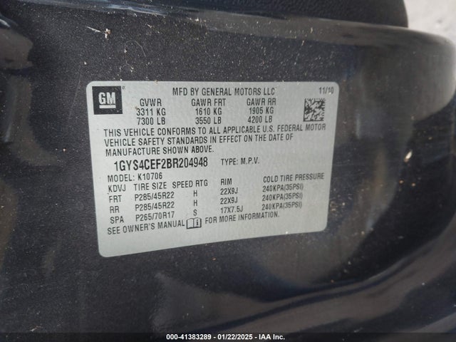 2011 CADILLAC ESCALADE 1GYS4CEF2BR204948 Photo 8