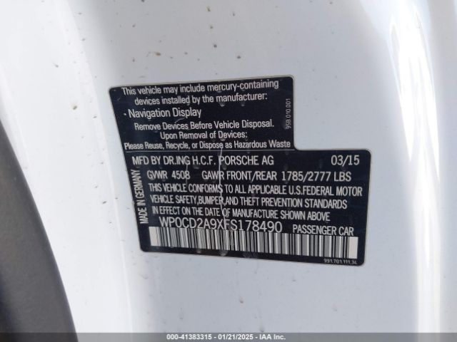 WP0CD2A9XFS178490 Porsche 911 TURBO
