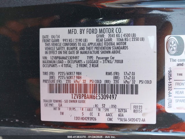 1ZVBP8AM6E5309497 Ford Mustang V6