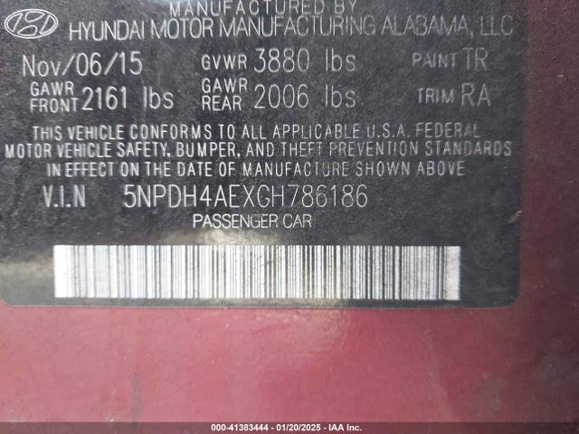 Hyundai ELANTRA SE 2016 5NPDH4AEXGH786186 Image 9