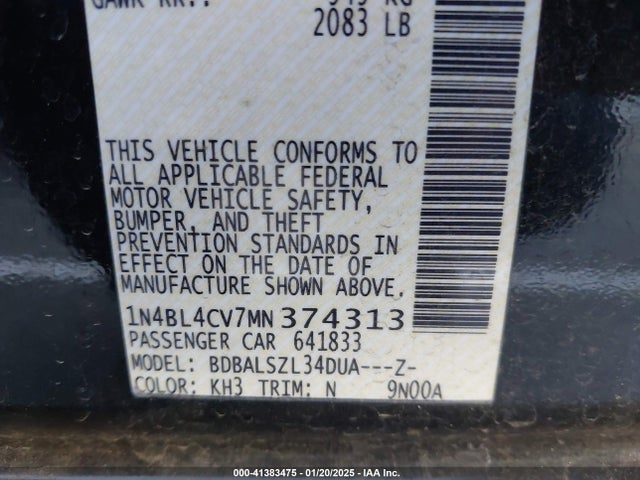1N4BL4CV7MN374313 Nissan 2021