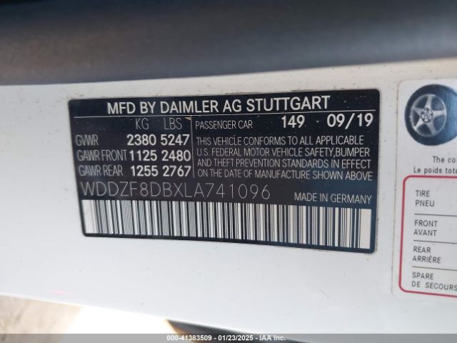 WDDZF8DBXLA741096 Mercedes-Benz E 350