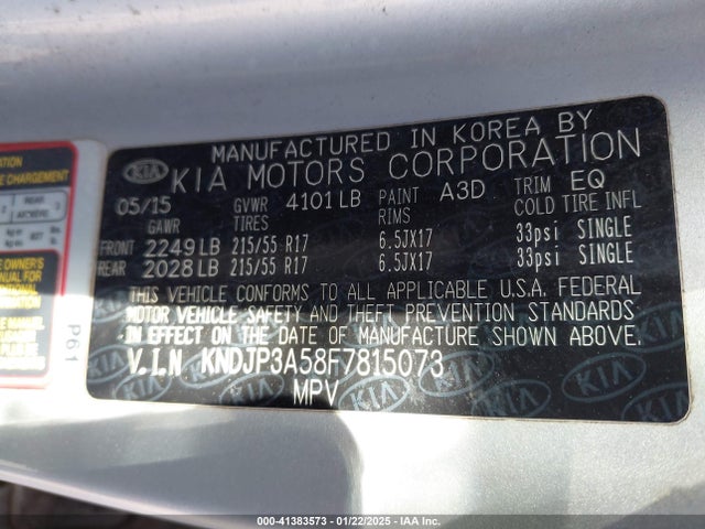 KIA SOUL + 2015 KNDJP3A58F7815073 Image 9