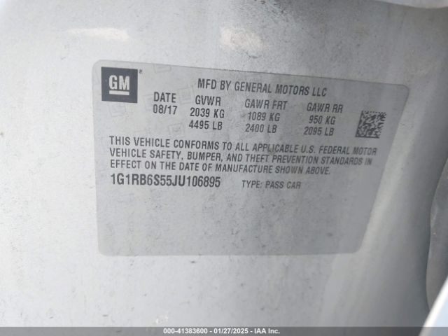 1G1RB6S55JU106895 Chevrolet Volt Premier