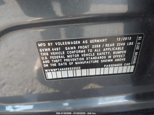 WVWBP7ANXEE523222 Volkswagen Cc 2.0t Sport