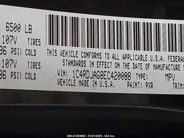 1C4RDJAG8EC420088 Dodge Durango Sxt