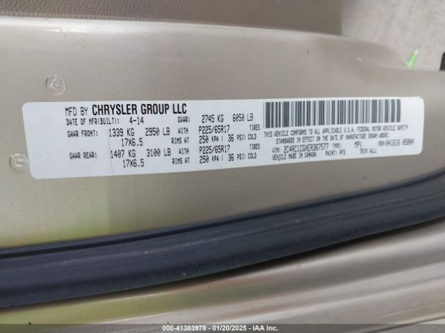 2C4RC1CGXER367577 Chrysler Town & Country Touring-l