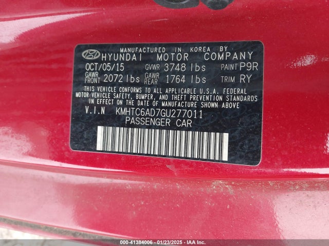 Hyundai Veloster 2016 KMHTC6AD7GU277011 Image 9